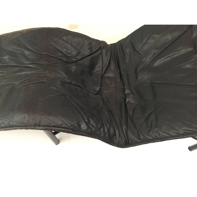 Black Tord Bjorklund Chaise Longue in Black Leather, Sweden 1970s For Sale - Image 8 of 11