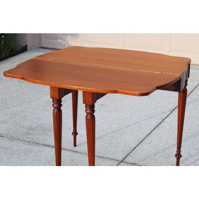 Antique Early 20th-Century Flame Mahogany Gateleg Game Table or Desk For Sale - Image 14 of 18