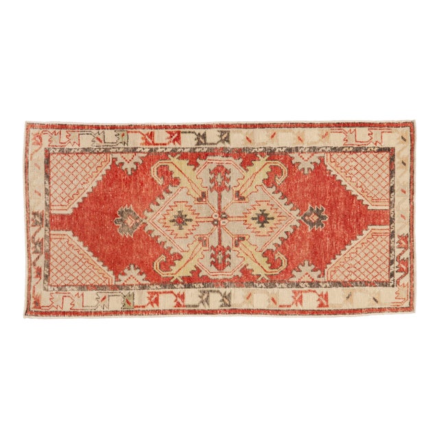 Vintage Distressed Oushak Rug Runner - 2'6" x 5'7" For Sale