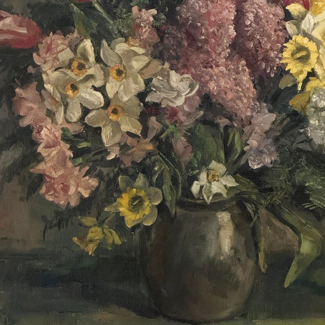 Framed Still Life Oil Painting on Canvas by Jozef Callaerts (1896-1965) For Sale - Image 11 of 16