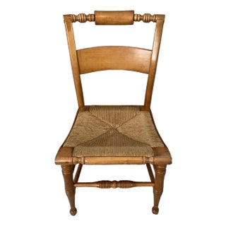 Mid 19th Century Hitchcock-Style Side Chair Rush Seat Boling Chair Company For Sale