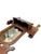 Wood Antique Tramp Art Carved Wood Mirror With Candleholders and Pocket For Sale - Image 7 of 13