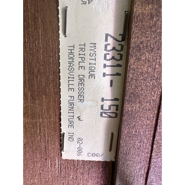 1980s Thomasville Mystic Collection Campaign Style Triple Dresser For Sale - Image 10 of 12