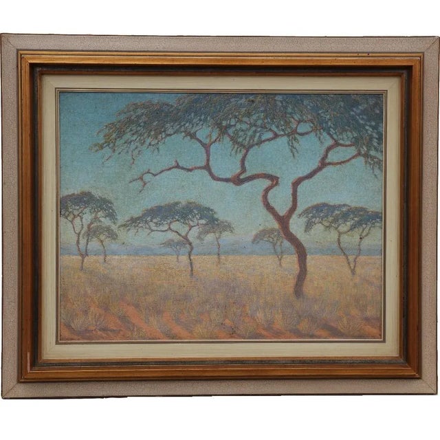 Paint 1920s Naturalistic South African Landscape Oil Painting For Sale - Image 7 of 7