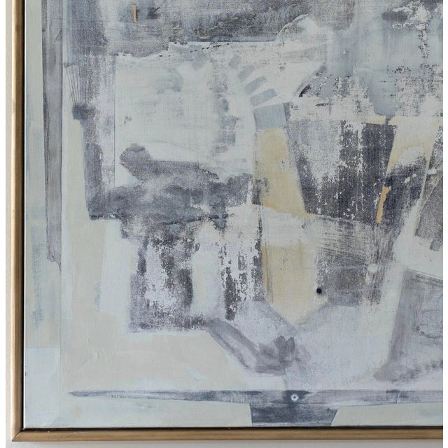 2010s 2018 “Footnote” Large Black, White and Gray Acrylic on Canvas by Sandy Walker For Sale - Image 5 of 8