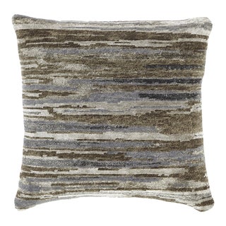 Modern Earthy Striped Throw Pillow For Sale
