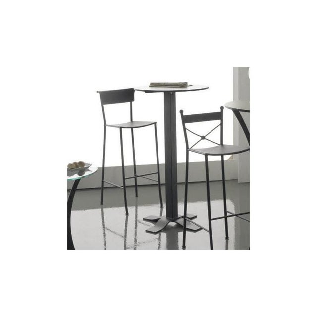 Modern Bistro High Table in Wrought Iron With Marble Top For Sale - Image 3 of 4