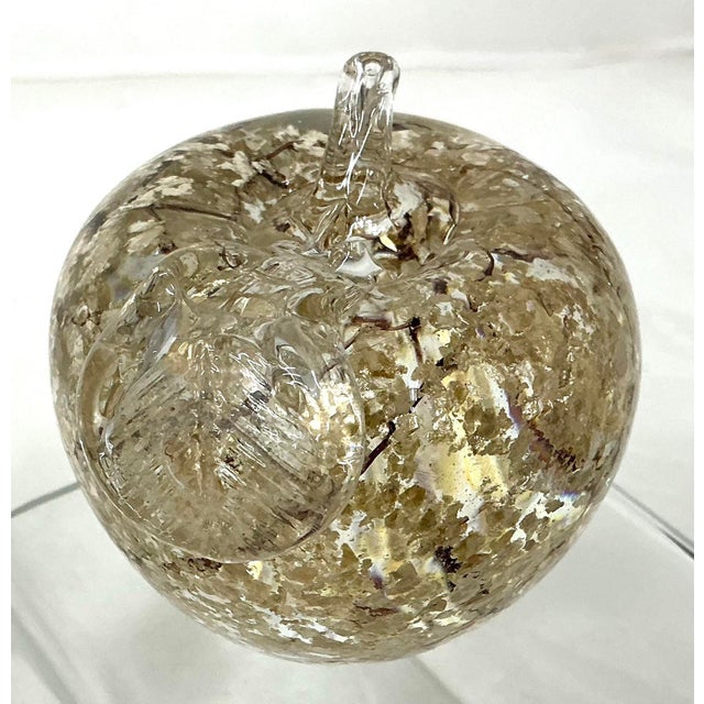 Italian Murano Glass Apple Paperweight For Sale - Image 3 of 7