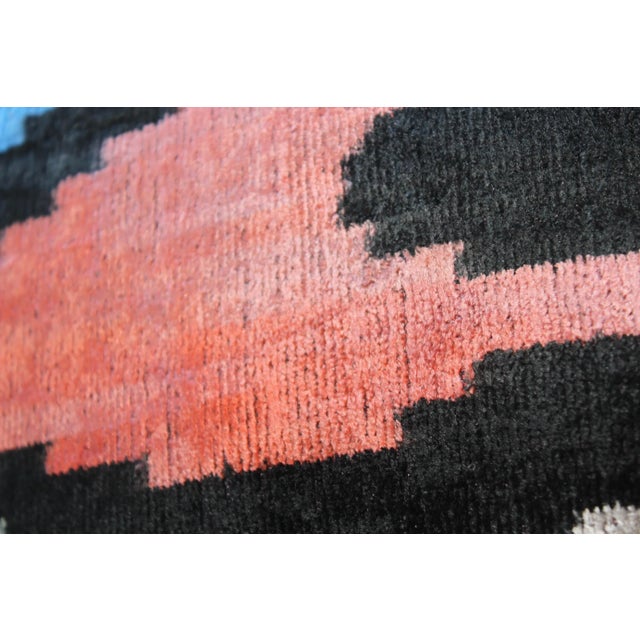 Contemporary Velvet Ikat Bohemian Throw Pillow For Sale - Image 4 of 10