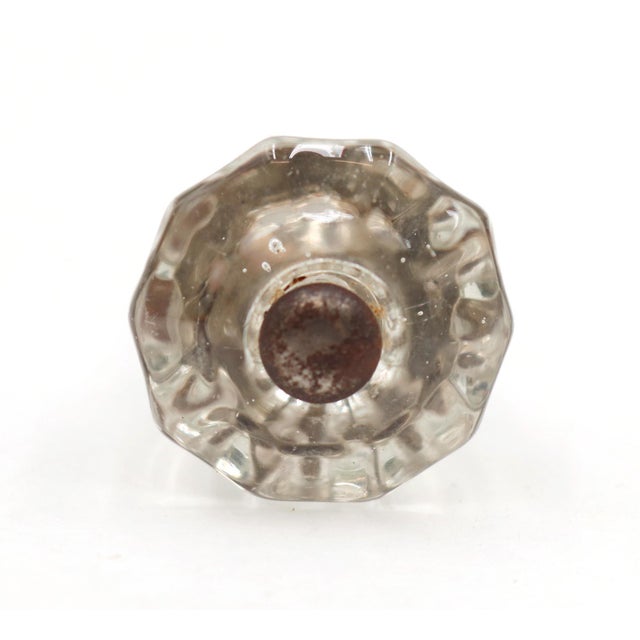 Vintage 1 In. Fluted Glass Cabinet Drawer Knob Set For Sale - Image 4 of 5