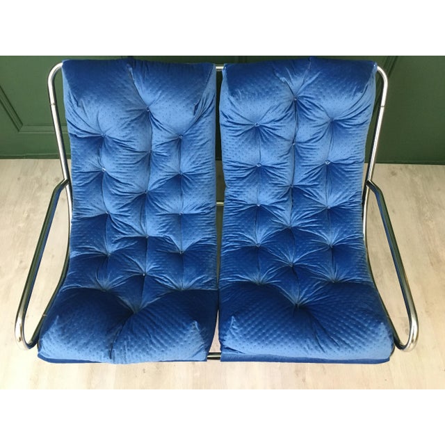 Vintage Metal Frame Sofa, in Restored conditions. Designed 1980 to 1989