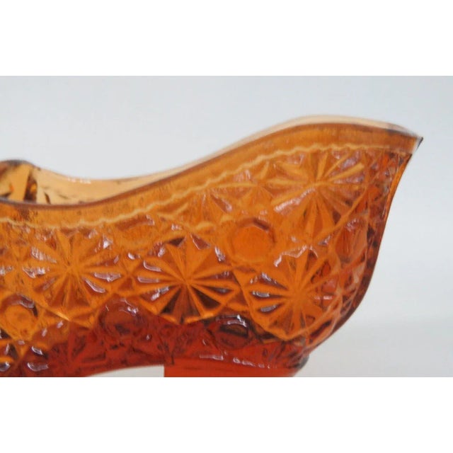 Amber Boyd Daisy and Button Amber Glass Slipper Shoe Figurine For Sale - Image 8 of 12