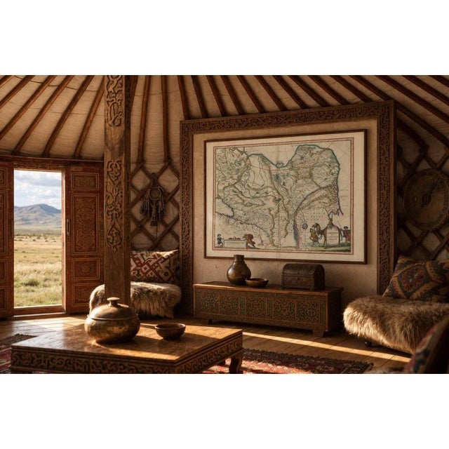 A visually captivating and highly decorative map of Tartary and Central Asia, extending from Eastern Europe across Siberia...