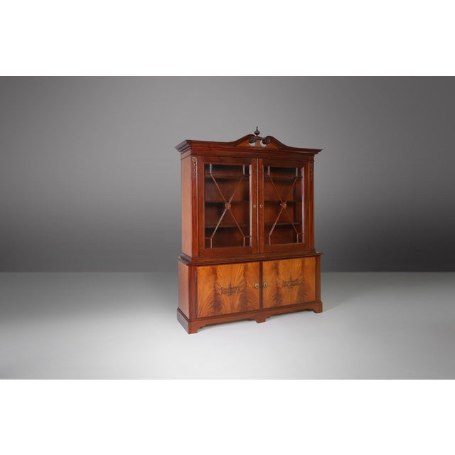 Empire Library Cabinet with Glass Doors, Belgium, 1950s For Sale - Image 6 of 17