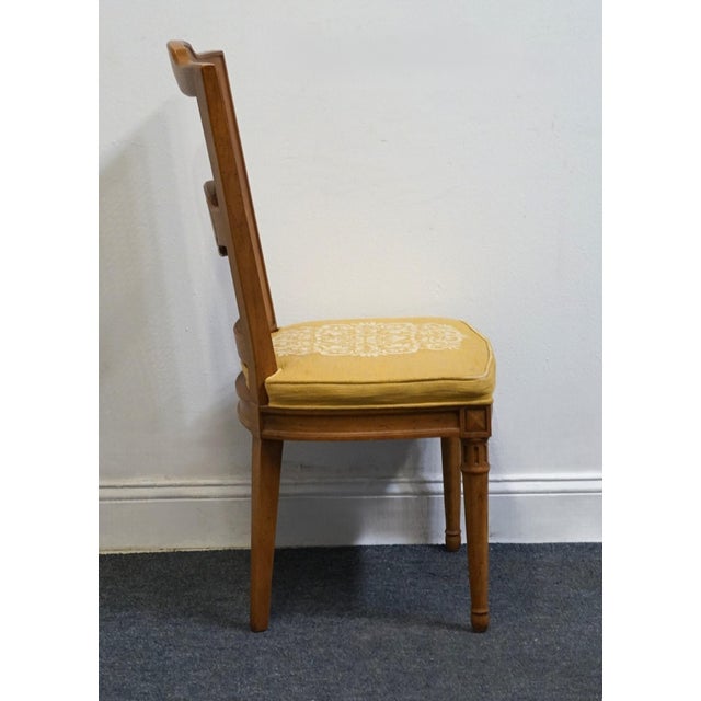 Wood Henredon Furniture Walnut Italian Mediterranean Cane Back Dining Side Chair For Sale - Image 7 of 10