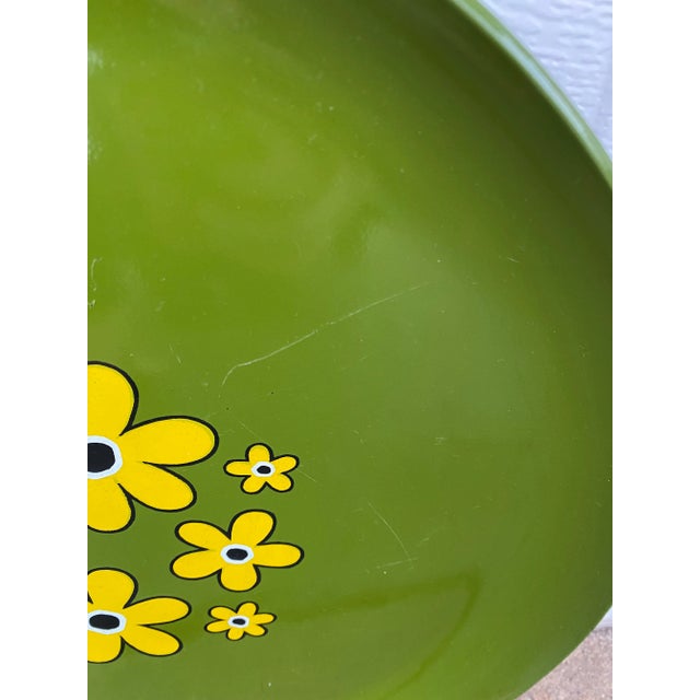 Vibrant green round serving tray straight out of the 1960’s. At the time of this listing we also have an identical platter...