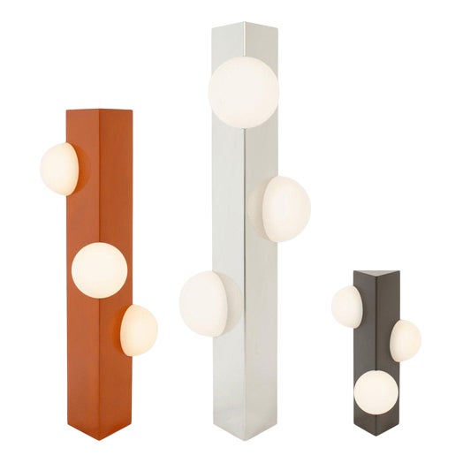 Medium Orange Glaze Sfera Floor Lamp by Pulpo For Sale