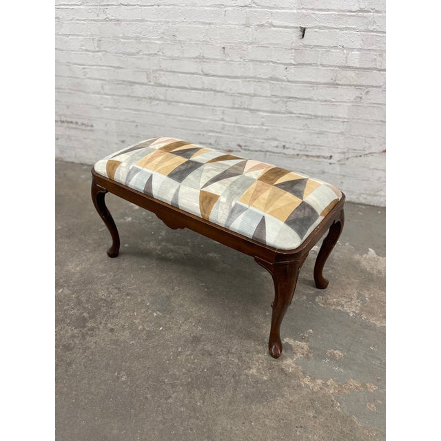 Newly Upholstered Queen Anne Style Vanity or Piano Bench For Sale In Baltimore - Image 6 of 10