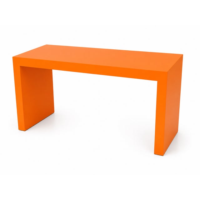 1980s Mid Century Modern Parsons Style Console For Sale - Image 5 of 5