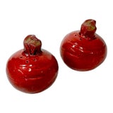 1976 Vintage Boho Chic Trompe L’Oeil Red Beet Salt & Pepper Shakers - A Pair. For Sale