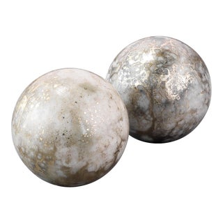 Orb Marble Bookends - Set of 2 For Sale