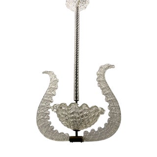Murano Glass Pendant Light by Ercole Barovier, 1940s For Sale