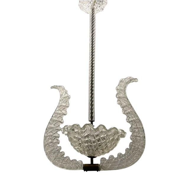 Murano Glass Pendant Light by Ercole Barovier, 1940s For Sale