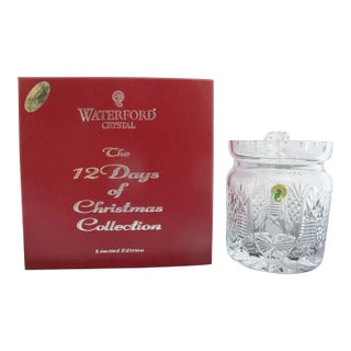 Waterford Crystal 12 Days of Christmas Patridge Biscuit Barrel Jar Original Box For Sale