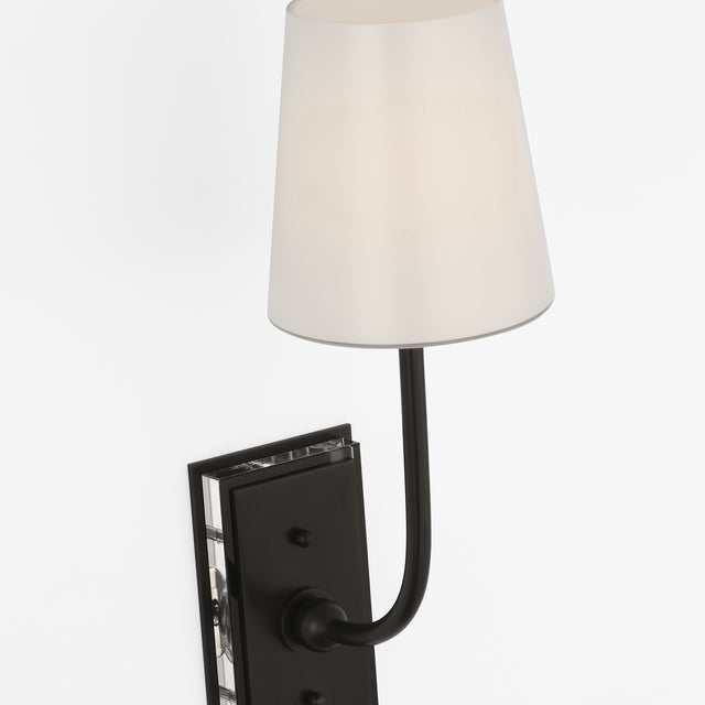 Thomas O'Brien for Visual Comfort Signature Hulton 17" Cordless Single Sconce in Bronze with White Glass Shade For Sale - Image 10 of 14