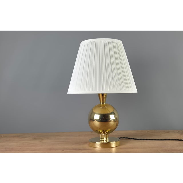Bauhaus Art Deco Brass Table Lamp by Carl Drösler for Fuhrmann & Drösler, Dresden, Germany, 1920s For Sale - Image 3 of 17