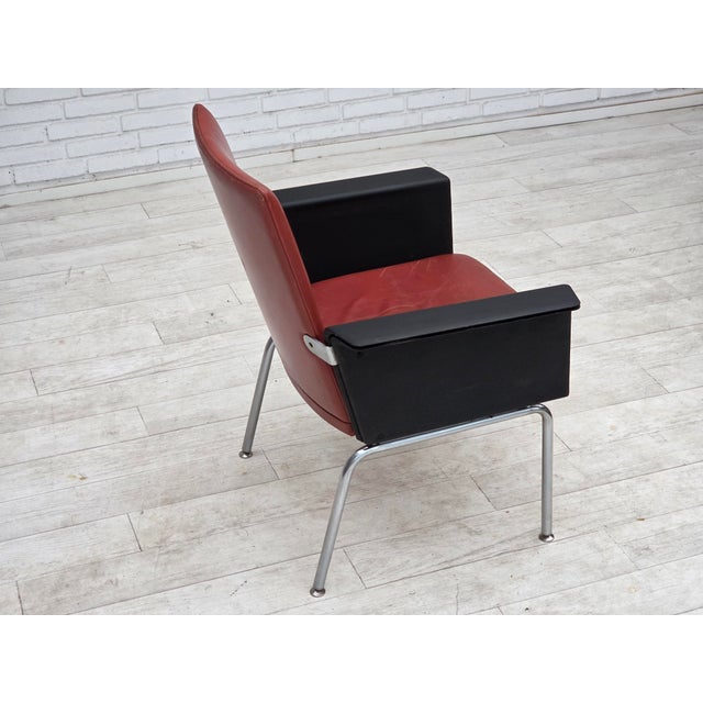 Danish in Leather and Chrome Steel Armchair by Arne Vodder for Sibast, 1970s For Sale - Image 18 of 18