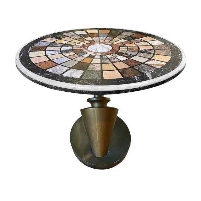 Italian Grand Tour Marble Specimen Center Table With Cantilever Base For Sale - Image 4 of 11