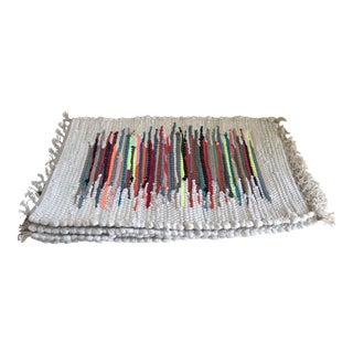 Boho Woven Rag Rug Placemats, Set of Four For Sale