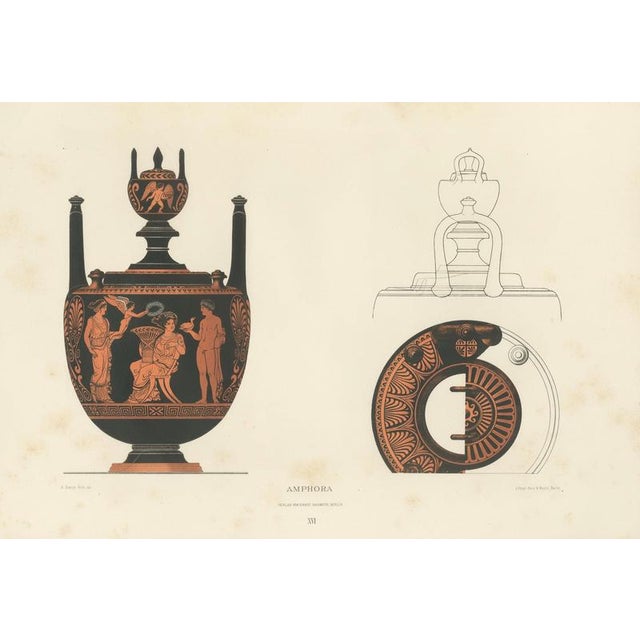 Albert Genick, Greek Lidded Amphora with Classical Figures, 1883, Lithgraph For Sale - Image 4 of 10
