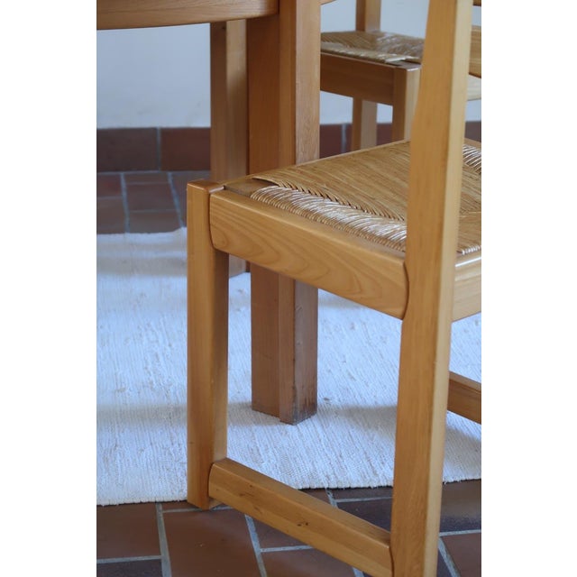 Wood Elm and Rush Dining Chairs from Maison Regain, France, 1980s, Set of 6 For Sale - Image 7 of 13