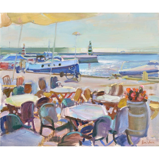 Early 21st Century Valery Bayda, Cafe, Nida, 2013, Oil Painting on Canvas For Sale - Image 5 of 5