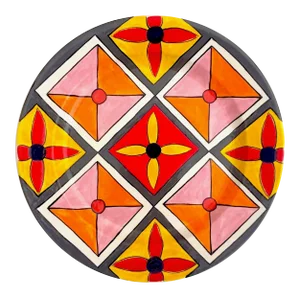 Phillip Maberry Vintage Hand Painted Contemporary Art Pottery Large Ceramic Serving Platter