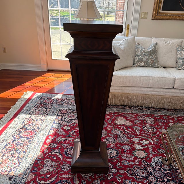 1990s Ethan Allen Wooden Pedestal For Sale - Image 6 of 6