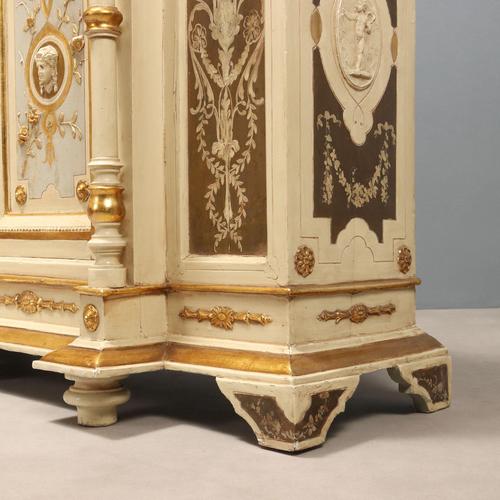 Antique Cupboards in Lacquered Carved Fir, Italy, 19th Century, Set of 2 For Sale - Image 11 of 15