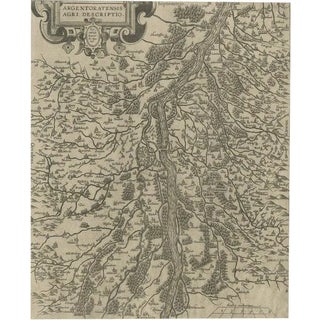 Antique Map of the Rhine, 1608 For Sale