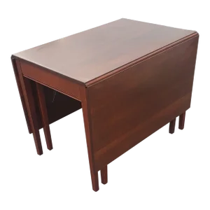 1980s Vintage the Georgetown Galleries Inlaid Mahogany Dropside Dining Table