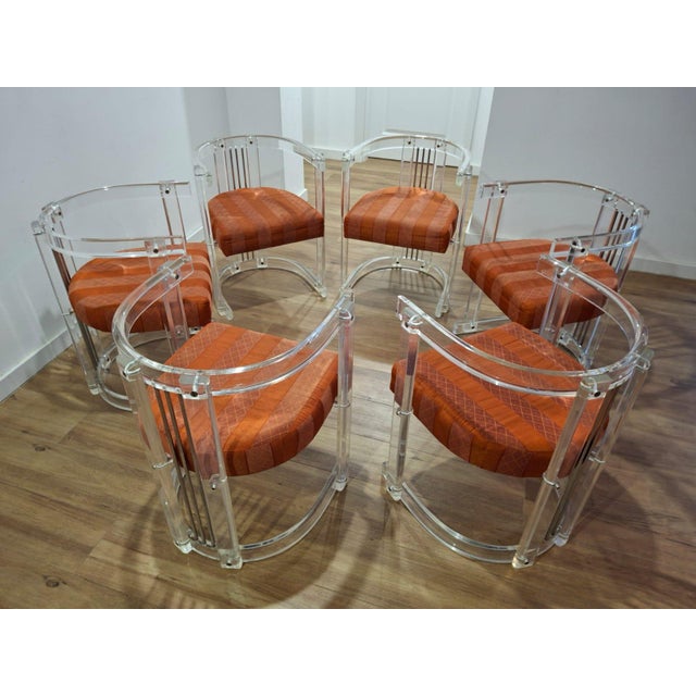 Vintage Acrylic and Chrome Chairs, Italy, 1970s, Set of 6 For Sale - Image 18 of 18