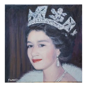 Original Oil Portrait Painting of Queen Elizabeth II