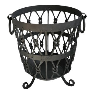 Vintage Iron Knot Firewood Basket For Sale