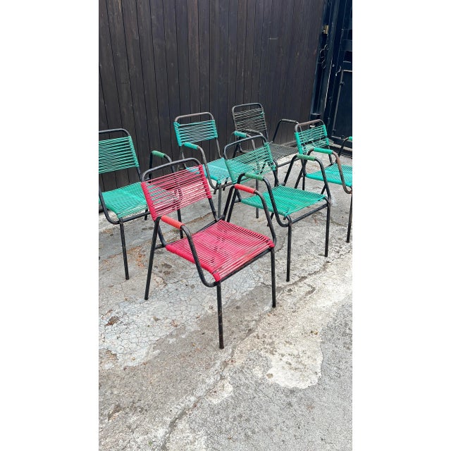 Metal Mid-Century Italian Bar Chairs, 1960s, Set of 6 For Sale - Image 7 of 8