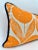 Textile Orange Velvet Botanical Linen Print Pillow For Sale - Image 7 of 11