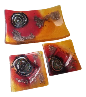 Greek Glass Trinket Dishes - Set of 3