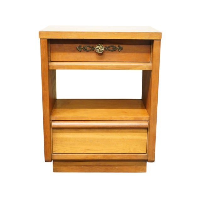 Cavalier Furniture Solid Hard Rock Maple Mid Century Modern 20" Open Cabinet Nightstand For Sale - Image 13 of 13