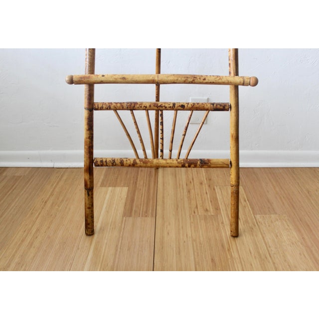 Tan Vintage Boho "Tortoise Shell" Style Burnt Bamboo Easel For Sale - Image 8 of 12
