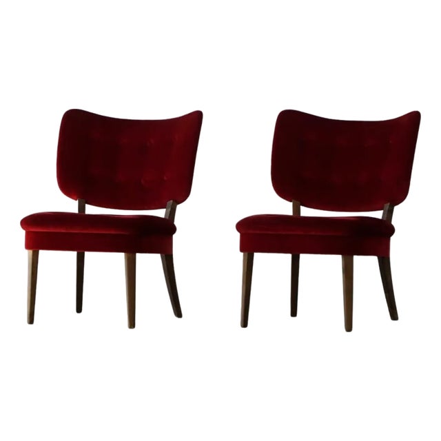Mid-Century Swedish Vilstol 205 Armchairs by Gunnar Thalberg, 1950s, Set of 2 For Sale